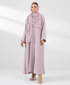 Online Sapphire Button Through Kimono Abaya mouve pink
