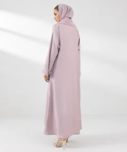 Online Sapphire Button Through Kimono Abaya mouve pink