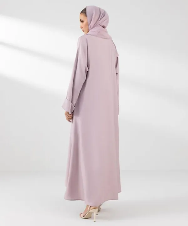 Online Sapphire Button Through Kimono Abaya mouve pink