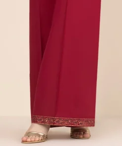 Best Sapphire Cambric Flared Pants Maroon