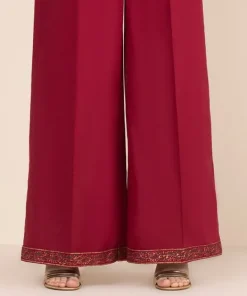 Best Sapphire Cambric Flared Pants Maroon