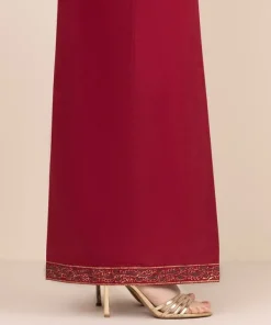 Best Sapphire Cambric Flared Pants Maroon