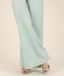 Sale Sapphire Cambric Flared Pants Mint Green