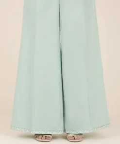 Sale Sapphire Cambric Flared Pants Mint Green
