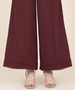 Best Sapphire Cambric Flared Pants Maroon
