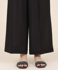 Hot Sapphire Cotton Flared Pants Black
