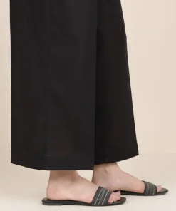 Hot Sapphire Cotton Flared Pants Black
