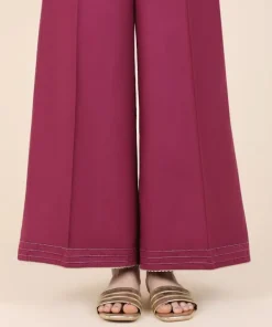 Outlet Sapphire Cotton Satin Flared Pants Purple