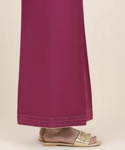 Outlet Sapphire Cotton Satin Flared Pants Purple