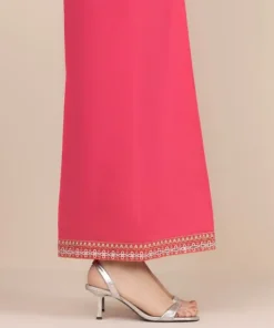 Best Sapphire Cotton Satin Flared Pants Pink