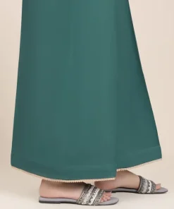 Hot Sapphire Cotton Satin Flared Pants Turquoise