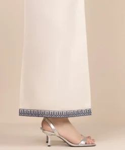 New Sapphire Cotton Satin Flared Pants White