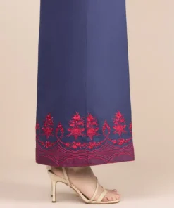 Hot Sapphire Cotton Satin Flared Pants Blue
