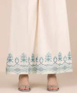 Best Sapphire Cotton Satin Flared Pants Beige