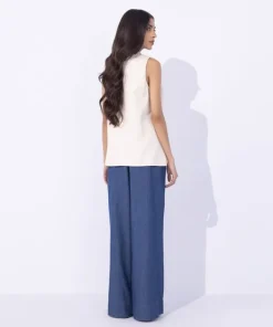 Fashion Sapphire Cotton Twill Waistcoat Beige