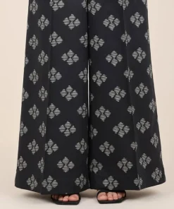 Sale Sapphire Cotton Viscose Flared Pants Black
