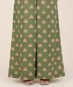 Discount Sapphire Cotton Viscose Flared Pants Green