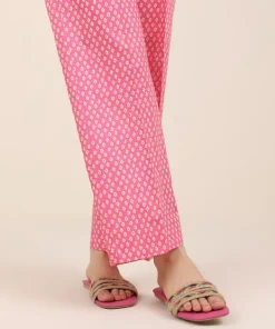 Clearance Sapphire Cotton Viscose Straight Pants Pink