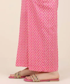 Clearance Sapphire Cotton Viscose Straight Pants Pink