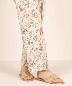 Clearance Sapphire Cotton Viscose Straight Pants Beige