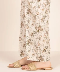 Clearance Sapphire Cotton Viscose Straight Pants Beige