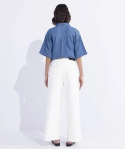 Online Sapphire Cropped Wide Leg Jeans White Wash