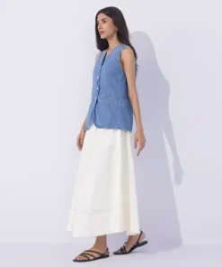 New Sapphire Denim Waistcoat Blue Wash