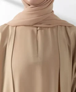 Best Sapphire Double Layered Abaya Set Beige
