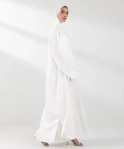 Fashion Sapphire Double Layered Abaya Set White