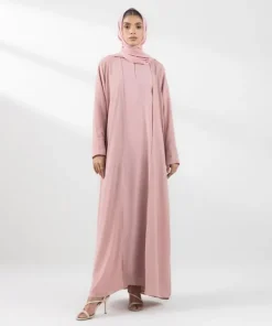 Fashion Sapphire Double Layered Abaya Set Pink