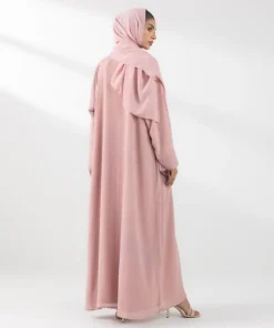 Fashion Sapphire Double Layered Abaya Set Pink