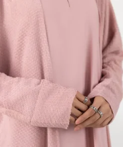 Fashion Sapphire Double Layered Abaya Set Pink