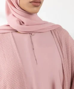 Fashion Sapphire Double Layered Abaya Set Pink