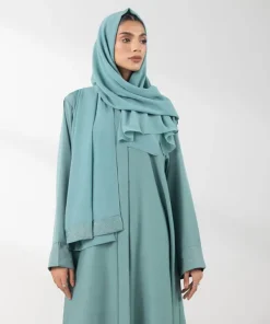 Online Sapphire Embroidered Abaya Set Aqua