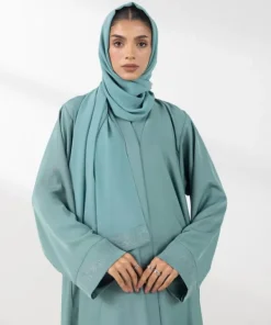 Online Sapphire Embroidered Abaya Set Aqua