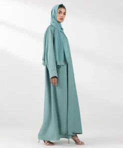 Online Sapphire Embroidered Abaya Set Aqua