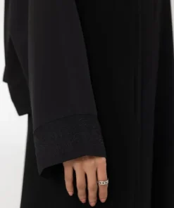 Hot Sapphire Embroidered Abaya Set Black