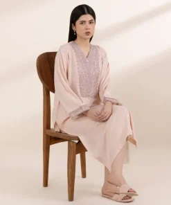 Hot Sapphire Embroidered Arabic Lawn Shirt