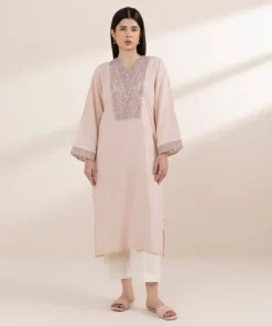 Hot Sapphire Embroidered Arabic Lawn Shirt