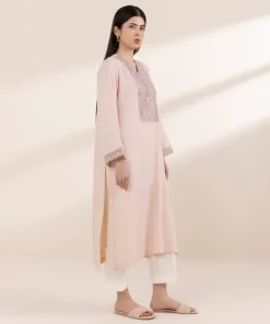 Hot Sapphire Embroidered Arabic Lawn Shirt