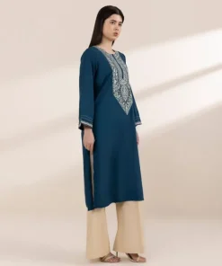 Best Sapphire Embroidered Arabic Lawn Shirt