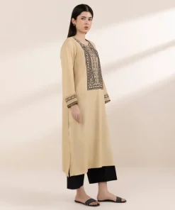 Fashion Sapphire Embroidered Arabic Lawn Shirt