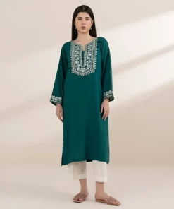 New Sapphire Embroidered Arabic Lawn Shirt