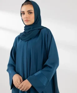 New Sapphire Embroidered Button Through Abaya zink