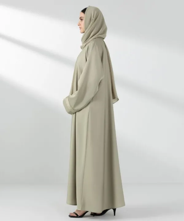 Online Sapphire Embroidered Button Through Abaya Set