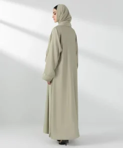 Online Sapphire Embroidered Button Through Abaya Set