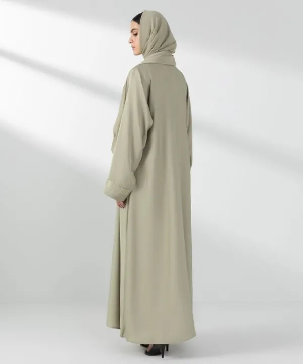 Online Sapphire Embroidered Button Through Abaya Set