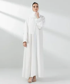 New Sapphire Embroidered Button Through Abaya Set