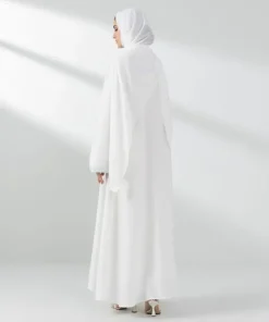 New Sapphire Embroidered Button Through Abaya Set