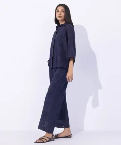 Discount Sapphire Embroidered Button Through Shirt Navy Blue